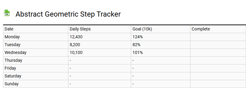 Abstract Geometric Step Tracker