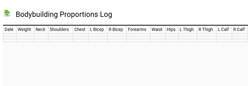 Bodybuilding Proportions Log