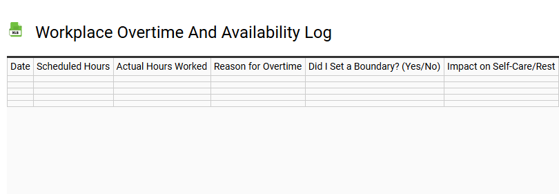 Workplace Overtime and Availability Log