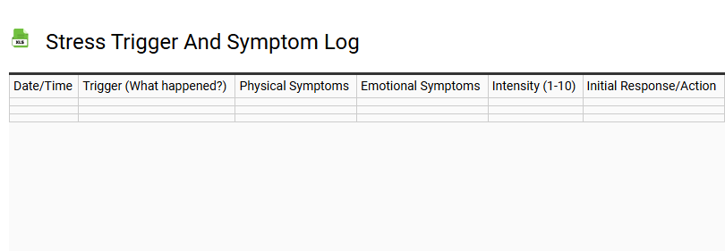 Stress Trigger and Symptom Log