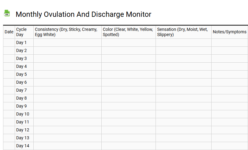 Monthly Ovulation and Discharge Monitor