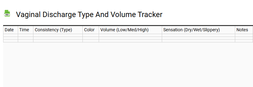 Vaginal Discharge Type and Volume Tracker