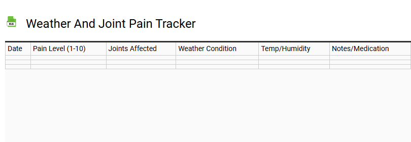 Weather and Joint Pain Tracker