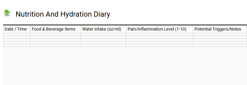 Nutrition and Hydration Diary