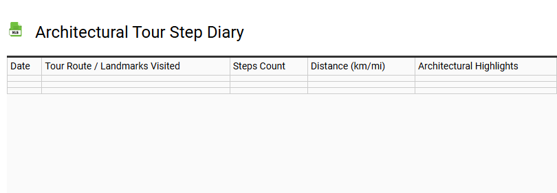 Architectural Tour Step Diary