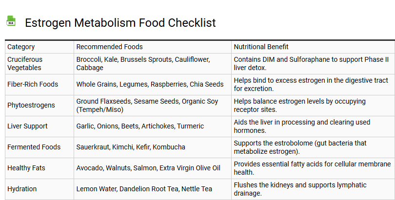 Estrogen Metabolism Food Checklist