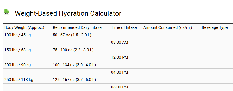 Weight-Based Hydration Calculator