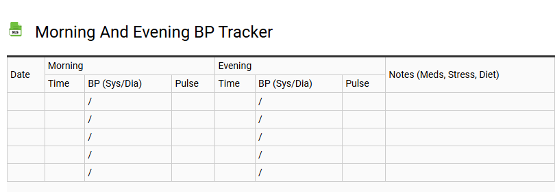 Morning and Evening BP Tracker