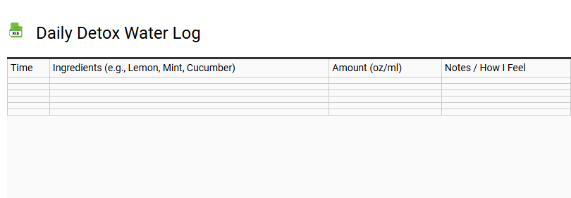 Daily Detox Water Log