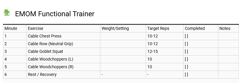 EMOM Functional Trainer