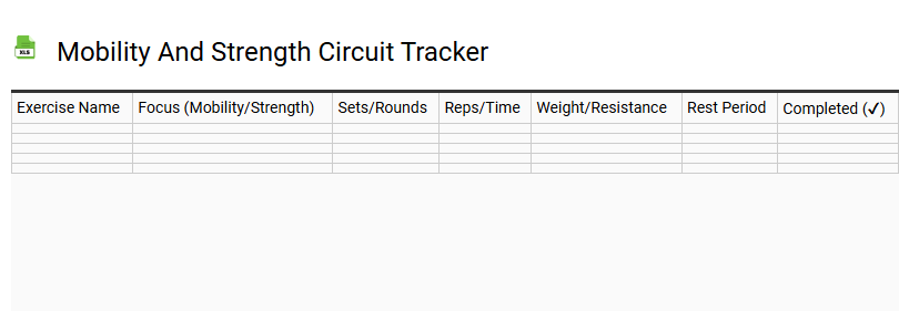 Mobility and Strength Circuit Tracker
