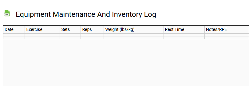 Equipment Maintenance and Inventory Log