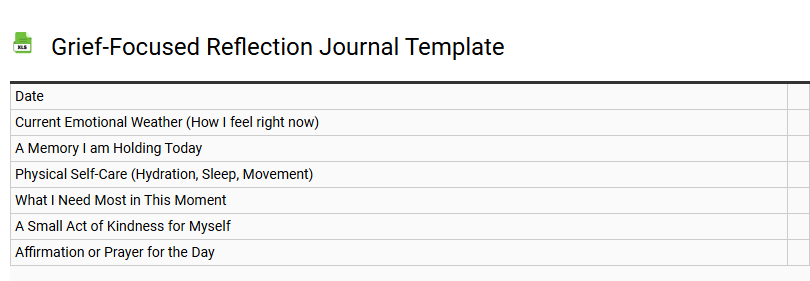 Grief-Focused Reflection Journal Template