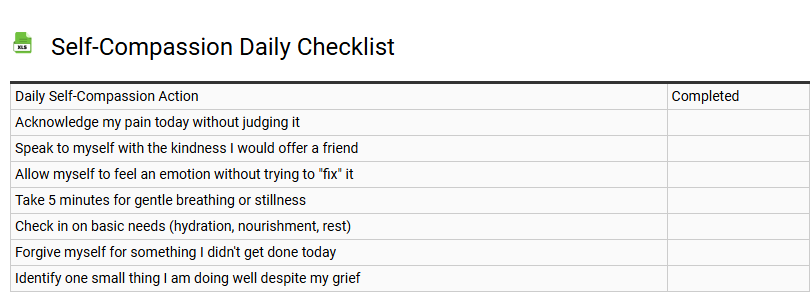 Self-Compassion Daily Checklist