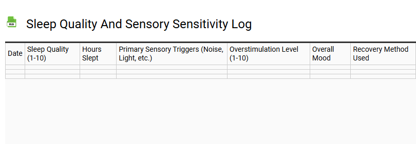 Sleep Quality and Sensory Sensitivity Log