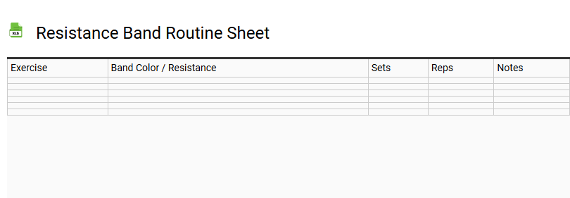 Resistance Band Routine Sheet