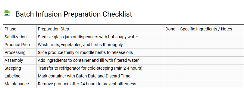 Batch Infusion Preparation Checklist