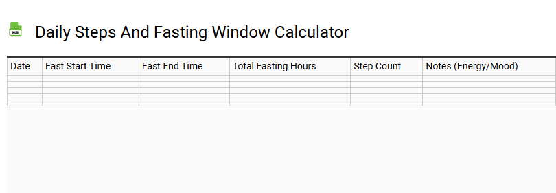Daily Steps and Fasting Window Calculator