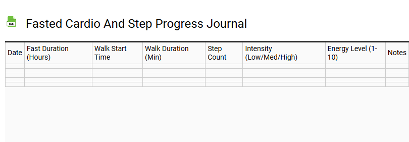 Fasted Cardio and Step Progress Journal