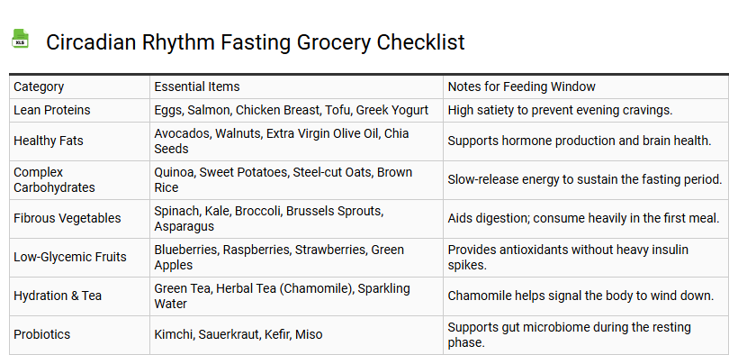 Circadian Rhythm Fasting Grocery Checklist