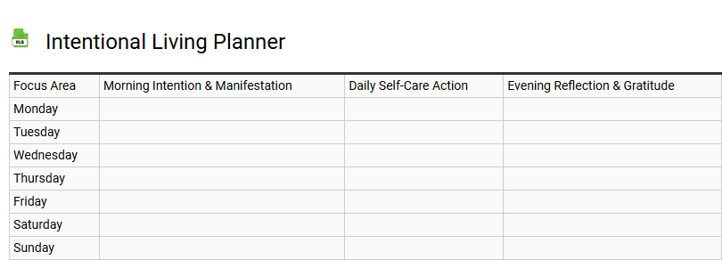 Intentional Living Planner