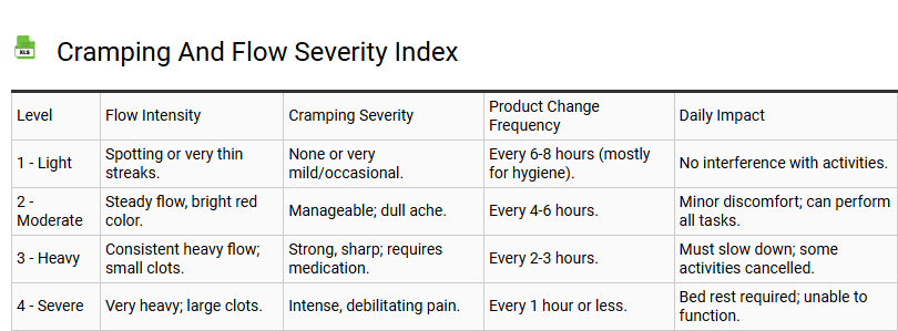 Cramping and Flow Severity Index