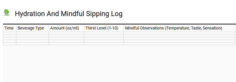 Hydration and Mindful Sipping Log