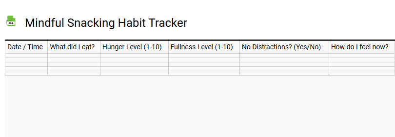 Mindful Snacking Habit Tracker