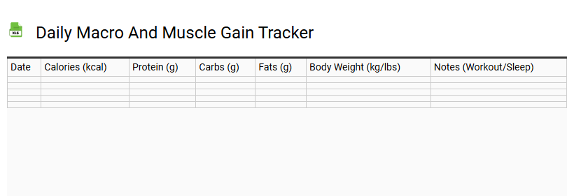 Daily Macro and Muscle Gain Tracker