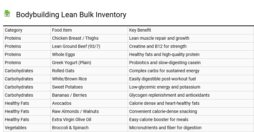 Bodybuilding Lean Bulk Inventory