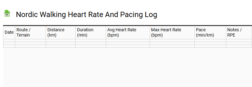 Nordic Walking Heart Rate and Pacing Log