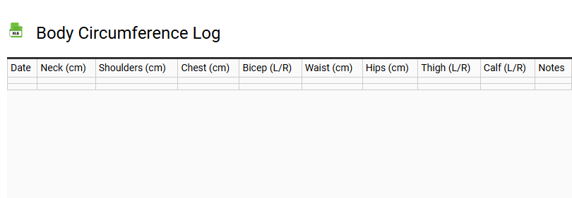 Body Circumference Log