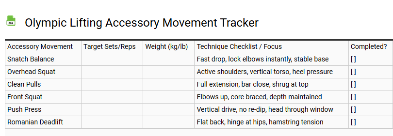 Olympic Lifting Accessory Movement Tracker
