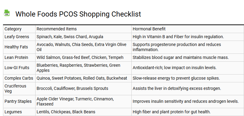 Whole Foods PCOS Shopping Checklist