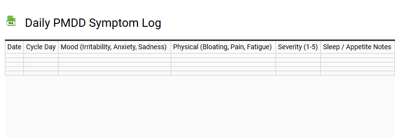 Daily PMDD Symptom Log