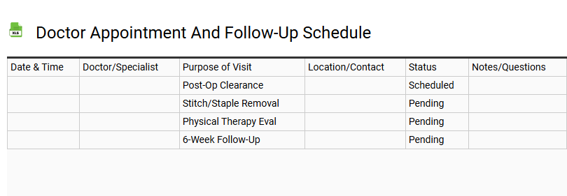 Doctor Appointment and Follow-Up Schedule