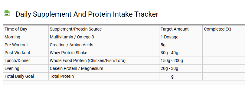Daily Supplement and Protein Intake Tracker