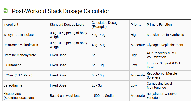 Post-Workout Stack Dosage Calculator