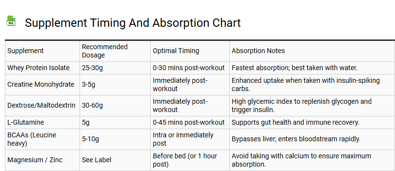 Supplement Timing and Absorption Chart