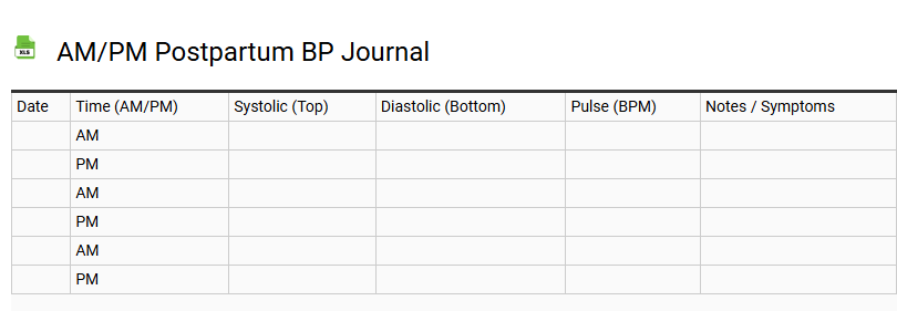 AM/PM Postpartum BP Journal