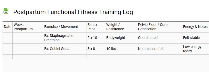 Postpartum Functional Fitness Training Log