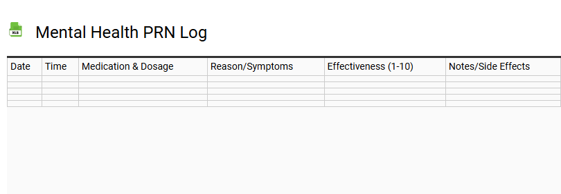 Mental Health PRN Log