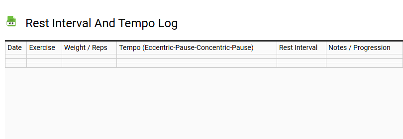 Rest Interval and Tempo Log