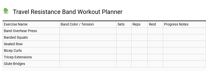 Travel Resistance Band Workout Planner