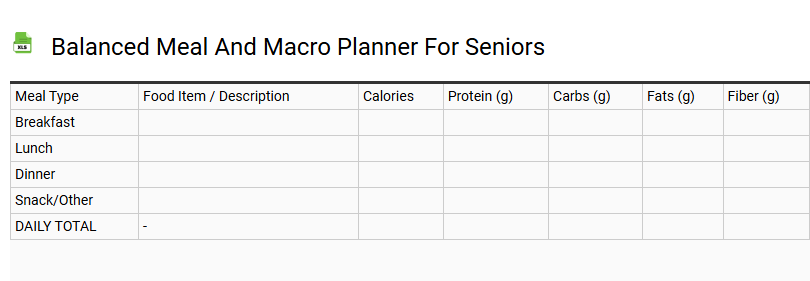 Balanced Meal and Macro Planner for Seniors