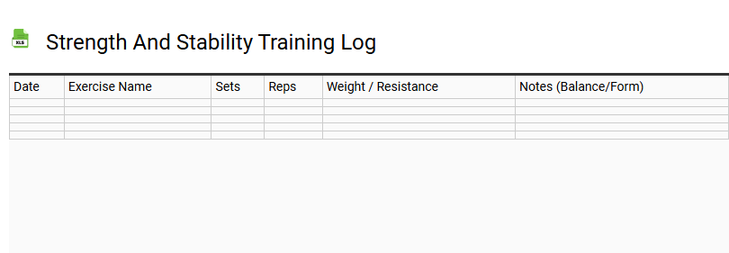 Strength and Stability Training Log