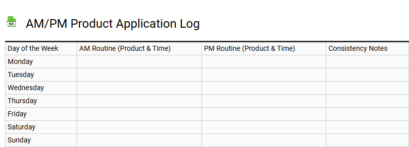 AM/PM Product Application Log