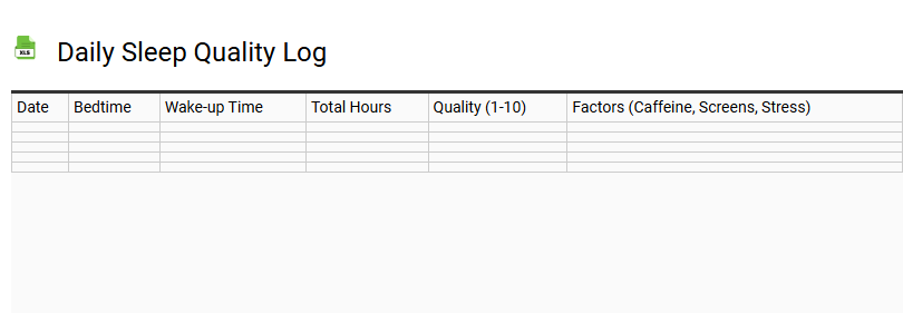 Daily Sleep Quality Log