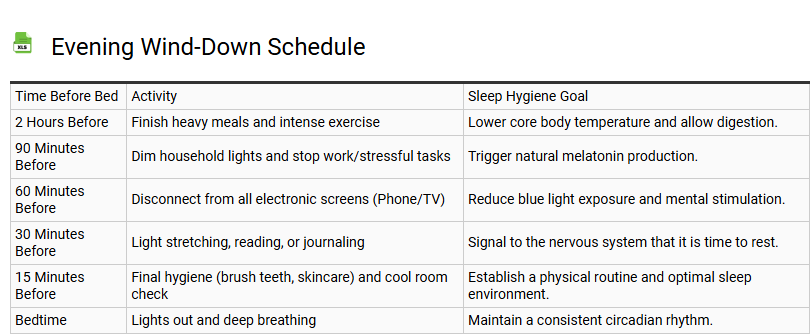 Evening Wind-Down Schedule