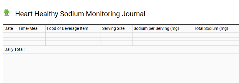 Heart Healthy Sodium Monitoring Journal